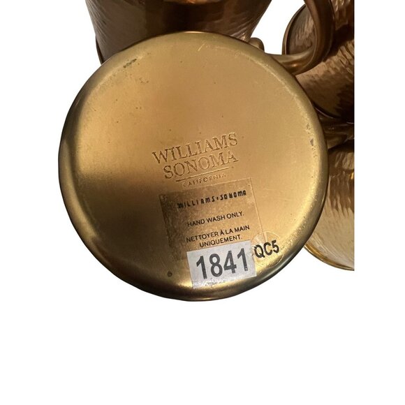 Williams Sonoma hammered Copper mugs set of 4 - Picture 5 of 6